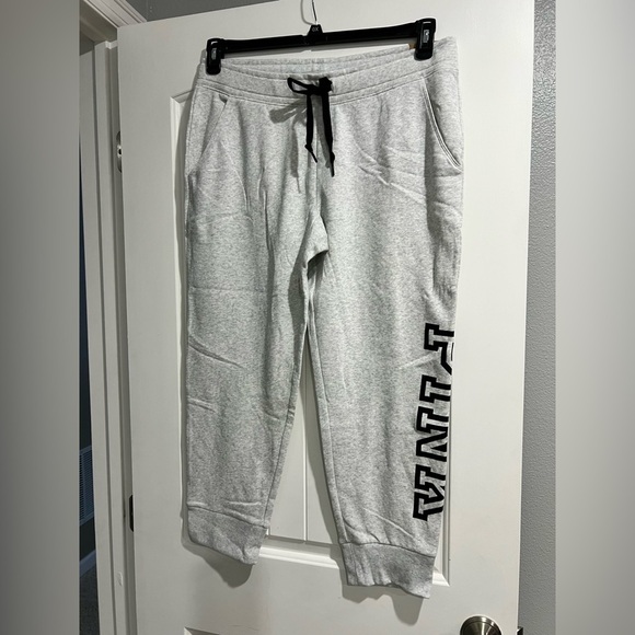 NEW NWT VS Victoria Secret PINK light heather grey XL skinny‎ jogger - Picture 1 of 8